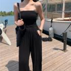 Plain Tube Jumpsuit Black - One Size