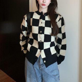 Checkerboard Cardigan Plaid - Black & White - One Size