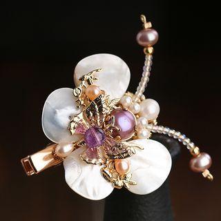 Faux Pearl Shell Butterfly Hair Clip / Hair Stick