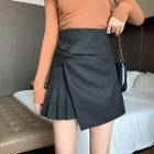 Asymmetric Twisted Mini A-line Skirt