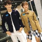 Couple Matching Patched Corduroy Jacket