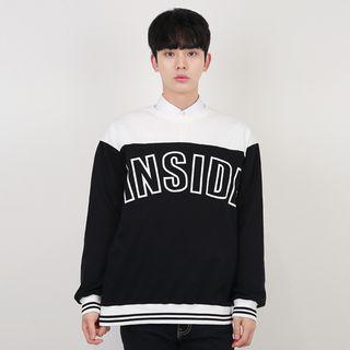 Letter-printed Two-tone Sweatshirt