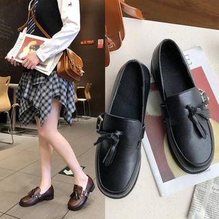 Faux Leather Tassels Loafers