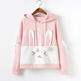 Rabbit Ear Hoodie Pink - One Size