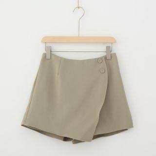 Buttoned Mini A-line Skort