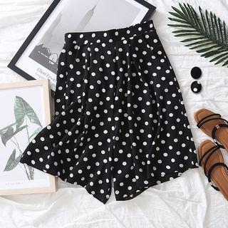 High Waist Wide-leg Shorts Black - 36