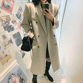 Peaked-lapel Tailored Long Coat