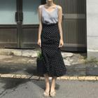 Knit Camisole / Dotted Midi Mermaid Skirt