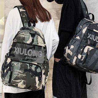 Camo Lettering Backpack