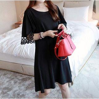 Short-sleeve Cutout Cuff Dress