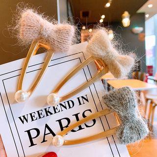 Woolen Bow Hair Clip