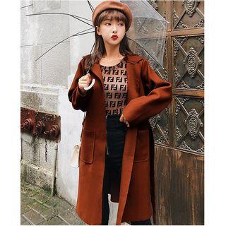 Dual-pocket Tie-waist Coat