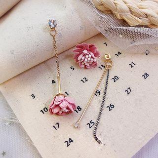 Non-matching Petal Fringed Earring E331 - As Shown In Figure - One Size