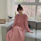 Ruched Monotone Long Dress