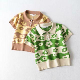 Short-sleeve Jacquard Knit Polo Shirt
