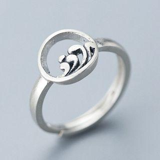 925 Sterling Silver Sea Wave Open Ring S925 Silver - As Shown In Figure - One Size