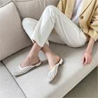 Low-heel Woven Mules