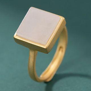 Square Ring White & Gold - One Size