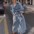 Single Breasted Denim Trench Jacket