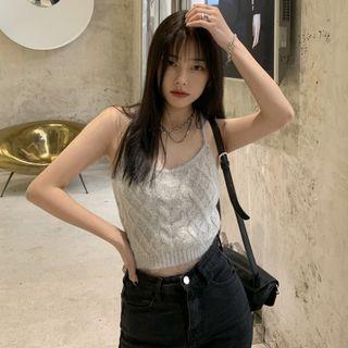 Knit Camisole Top Gray - One Size