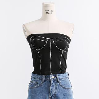 Printed Tube Top Black - One Size