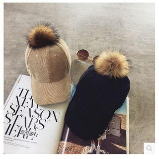 Family Matching Pom Pom Corduroy Baseball Cap