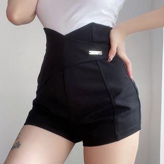 Asymmetric High-waist Hot Pants