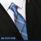 Genuine Silk Striped Neck Tie Zsld016 - Blue - One Size