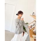 Wide-collar Lace-trim Sweatshirt