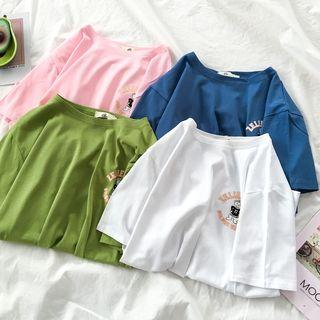 Short-sleeve Bear Print Loose-fit T-shirt