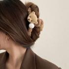 Bear Chenille Hair Clamp Khaki - One Size