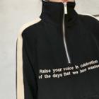 Loose-fit Half-zip Embroidered Pullover Black - One Size