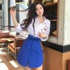 Playing Card Print Shirt / A-line Mini Skirt