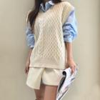 Woolen Cable-knit Sweater Vest
