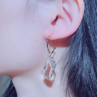 Faux Crystal Dangle Earring 1 Pr - Gold - One Size