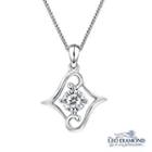 Beloved Collection - 18k White Gold Diamond Solitaire Double L-shaped Pendant Necklace (16)