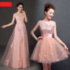 Lace Appliqu  Mini Prom Dress / A-line Evening Gown