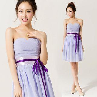 Strapless Tie-waist Party Dress
