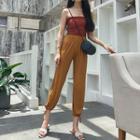 Strapless Top / High-waist Cropped Pants