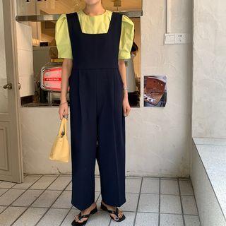Set: Short-sleeve Crew Neck Top + Jumper Pants