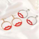 Lips Alloy Hoop Dangle Earring