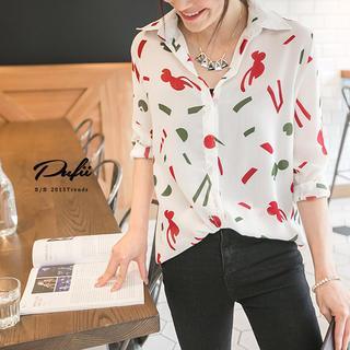Pattern Chiffon Blouse