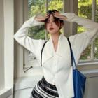 Contrast Trim Slim-fit Cardigan