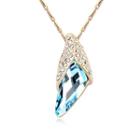 Crystal Pendant Necklace 1 - 1071 - Ocean Blue & Champagne - One Size