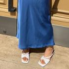 Bow-detail Flare-heel Sandals