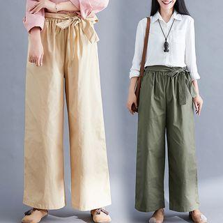 Plain Shift Wide-leg Pants