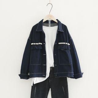 Beaded Frilled Denim Jacket