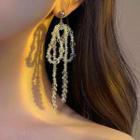 Faux Crystal Bow Fringed Earring 1 Pair - Earring - White - One Size