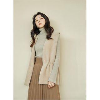 Drawcord-waist Faux-fur Vest