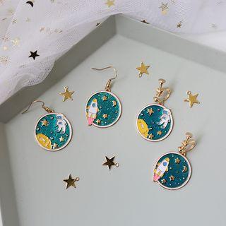 Astronaut & Rocket Dangle Earring
